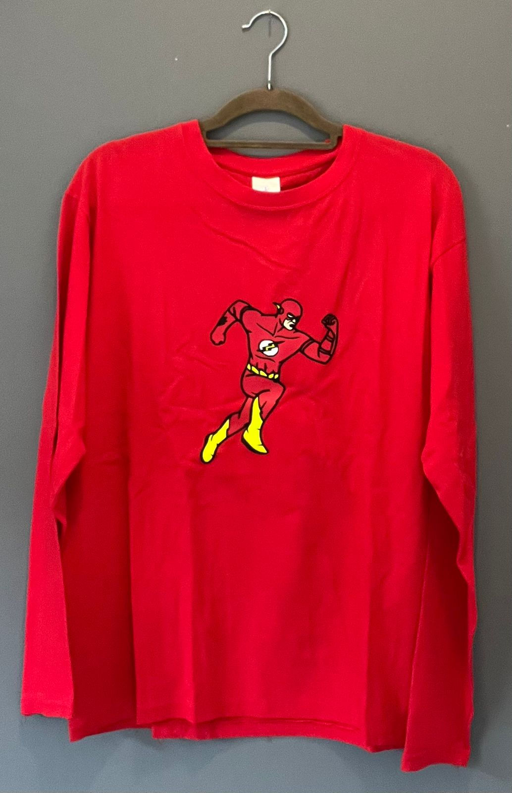 Red Cotton, Long Sleeve Flash T-shirt, Large