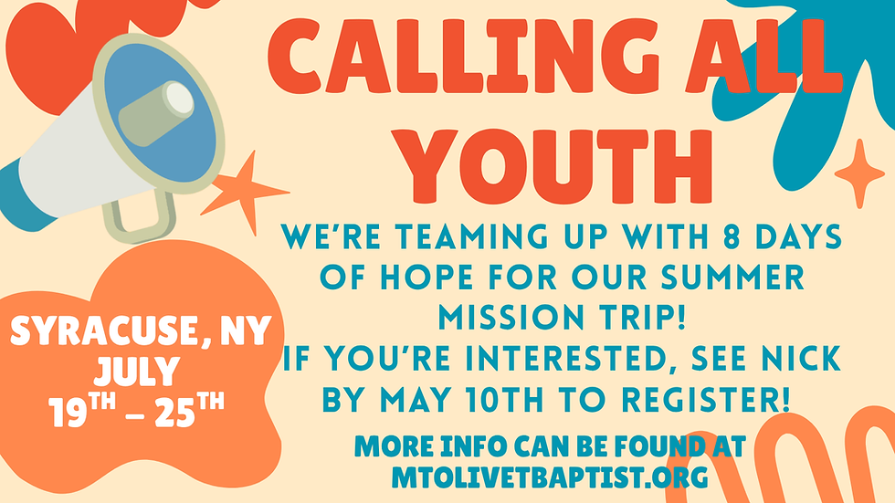 Youth Summer Mission Trip