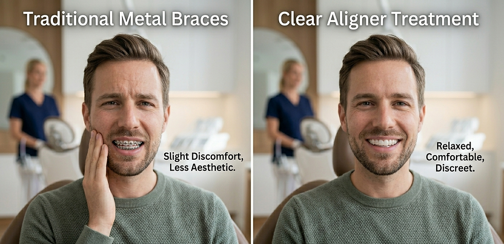 clear aligners vs metal braces Dubai invisible braces comparison UAE