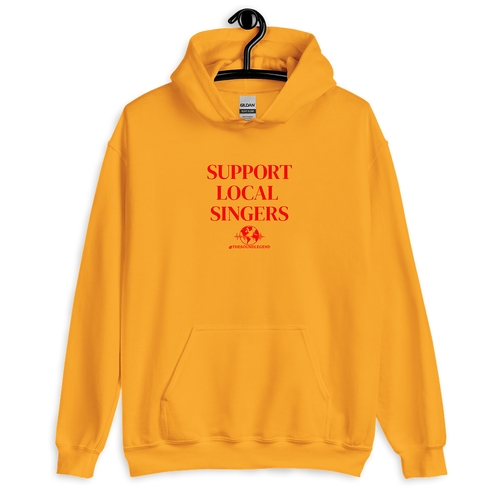 Miniatura: Apoya a los cantantes locales | Fuente roja | Sudadera unisex