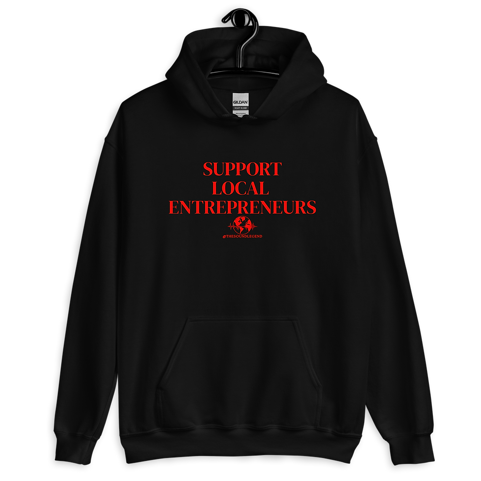 Support Local Entrepreneurs | Red font | Unisex Hoodie