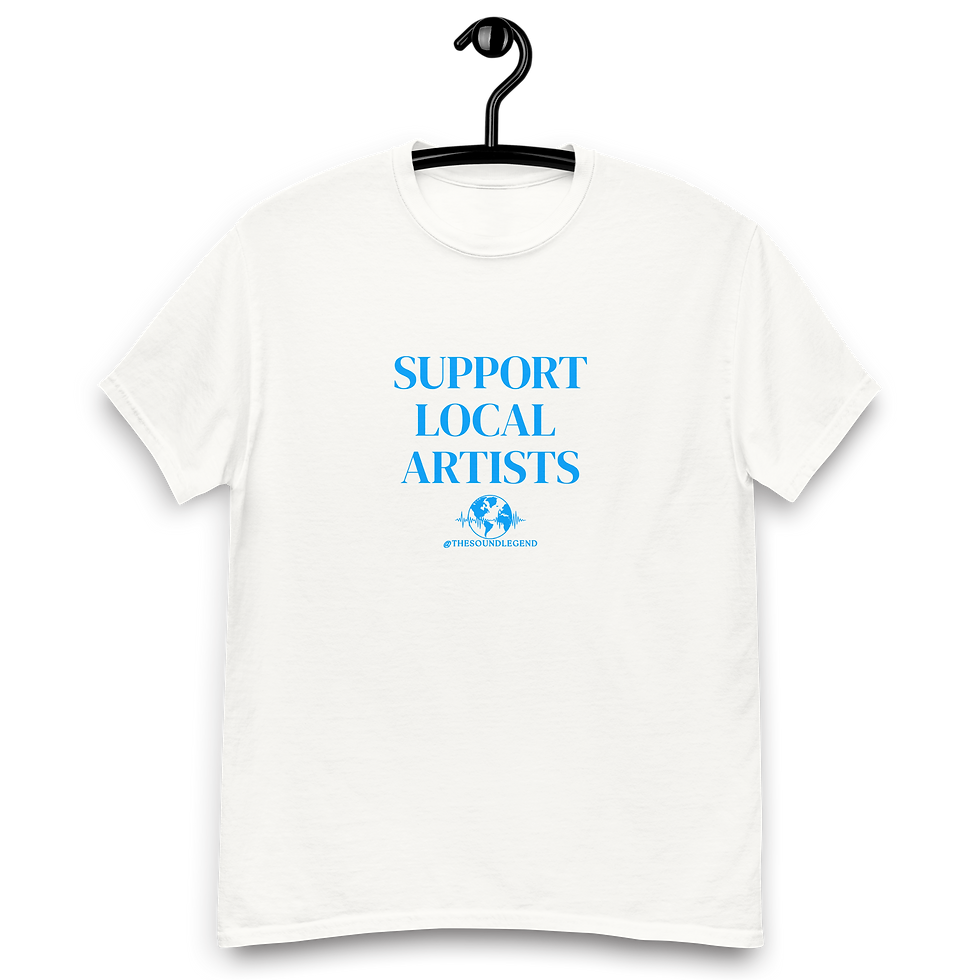 Thumbnail: Support Local Artists | Light Blue font | Unisex Classic Tee