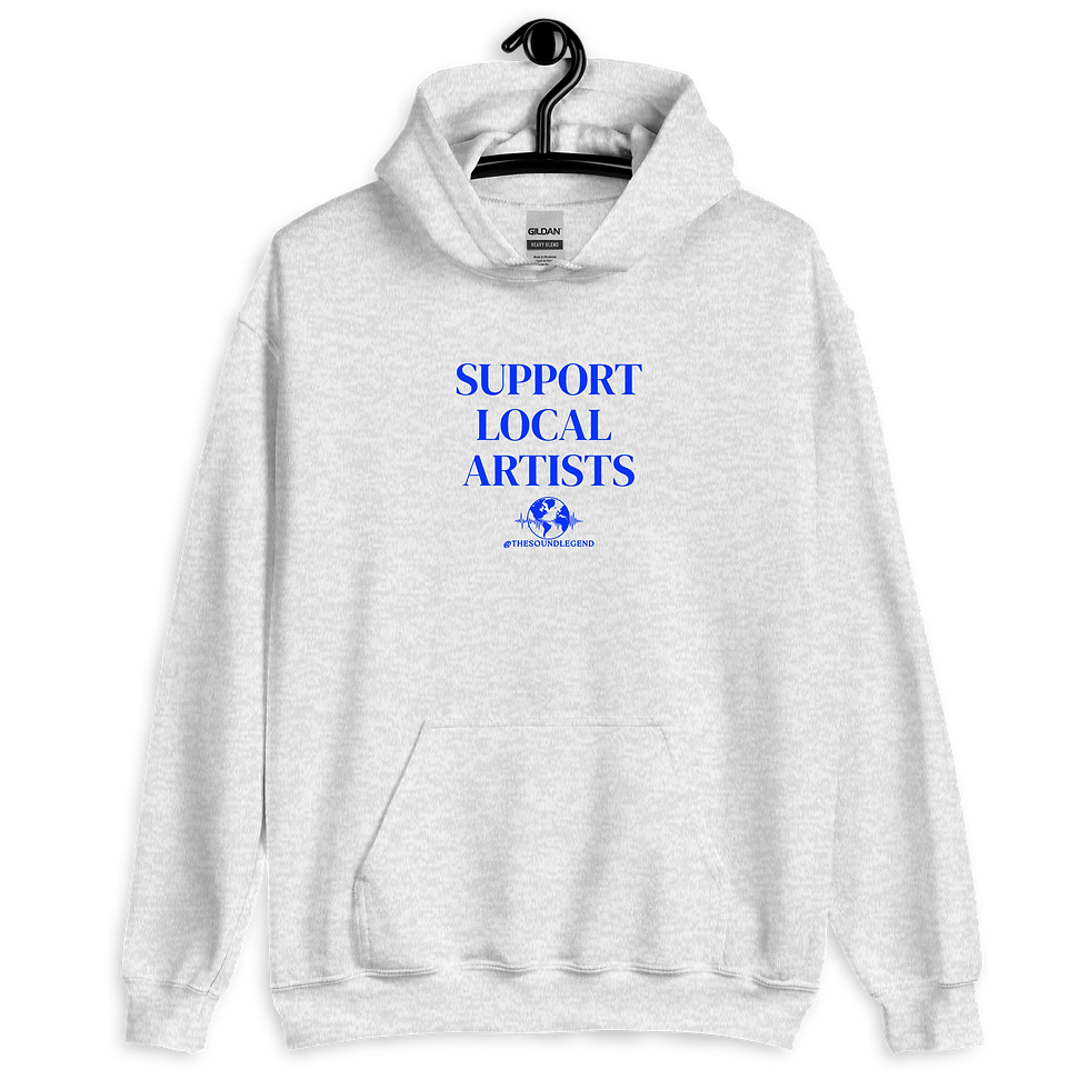 Thumbnail: Support Local Artists | Blue font | Unisex Hoodie