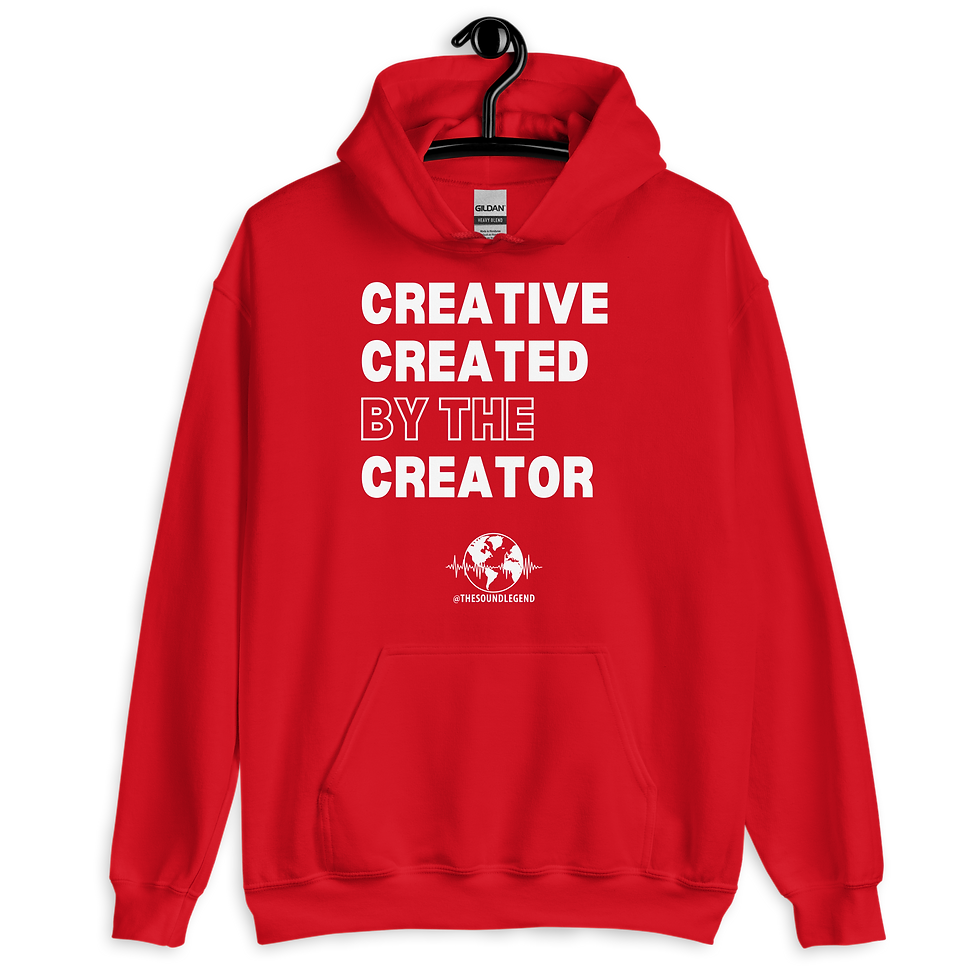 Thumbnail: Creative Created by the Creator | White font | Unisex Hoodie