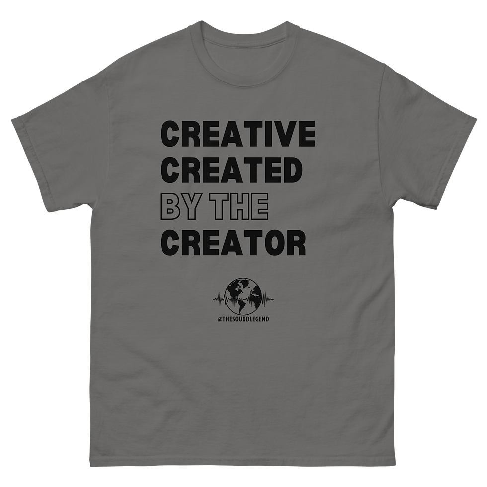 Thumbnail: Creative Created by the Creator | Black font | Unisex Classic Tee