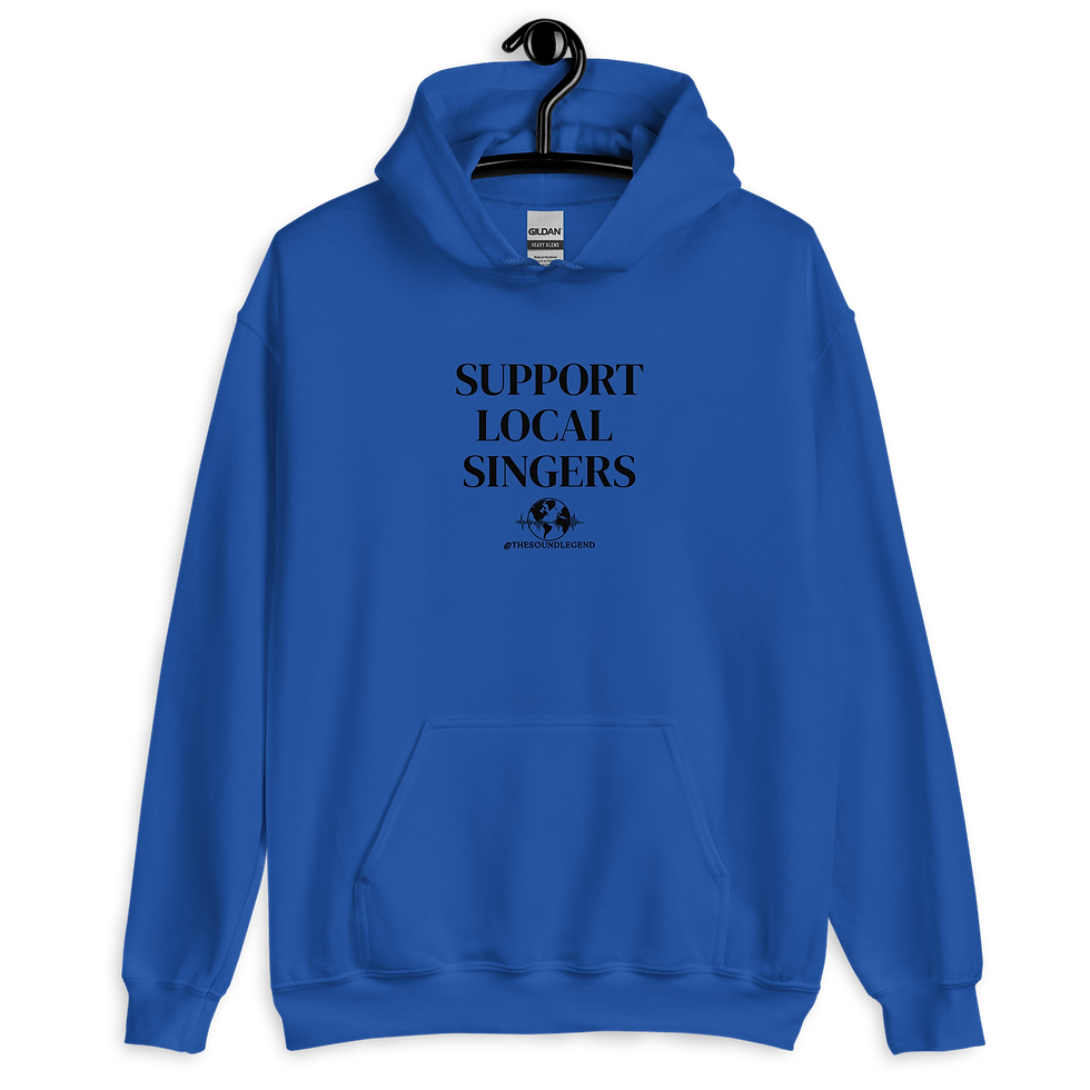 Thumbnail: Support Local Singers | Black font | Unisex Hoodie