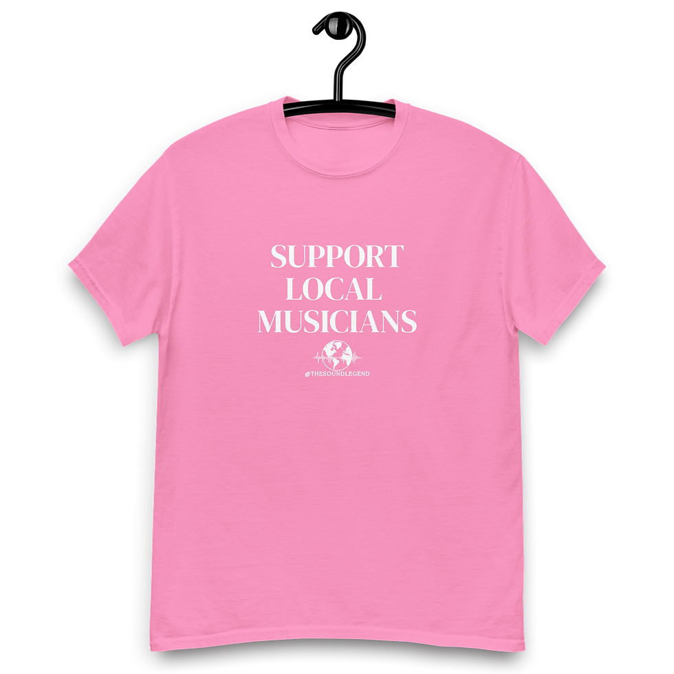 Thumbnail: Support Local Musicians | White font | Unisex Classic Tee