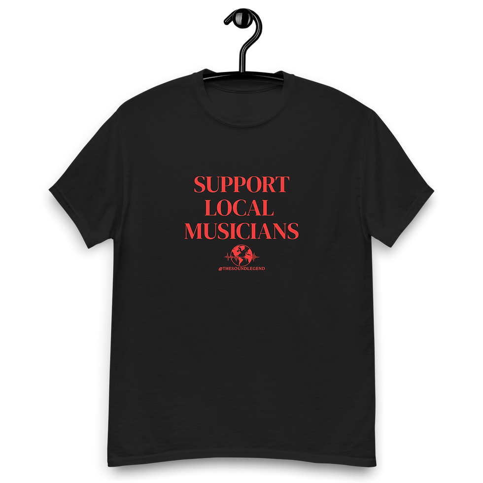 Support Local Musicians | Red font | Unisex Classic Tee