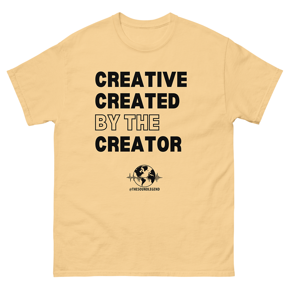 Thumbnail: Creative Created by the Creator | Black font | Unisex Classic Tee