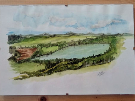 Aquarelle - Le lac