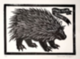 Medieval Porcupine - Block Print