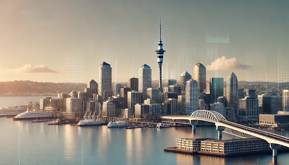 DALL·E 2024-10-15 14.24.32 - A realistic cityscape of Auckland, New Zealand, capturing the