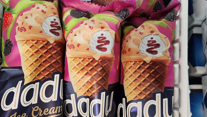 Dadu Blackberry Ice Cream Cone