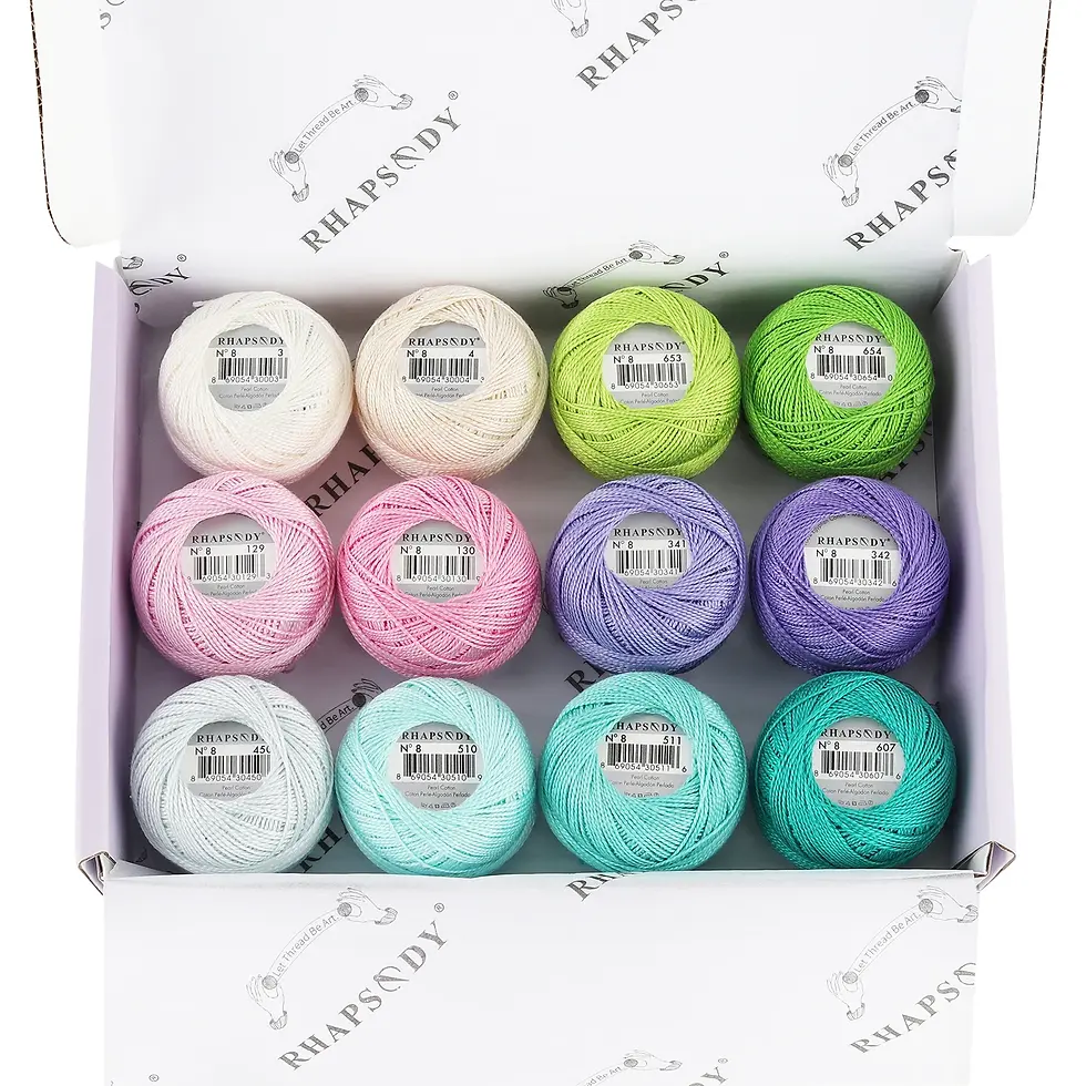 Thumbnail: Crochet Thread Embroidery Craft Needle Cross Stitch Cotton 12 Balls Set