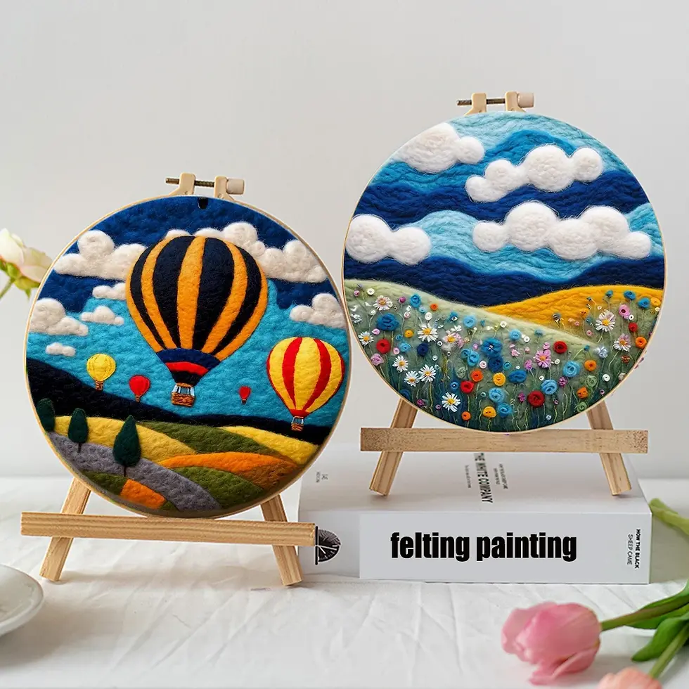 Thumbnail: Needle Felting Wool Painting with Frame Crafts Gift