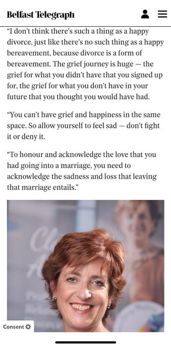 Belfast Telegraph Article featuring Claire Auchmuty.