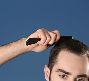 Man brushing Full head of hair