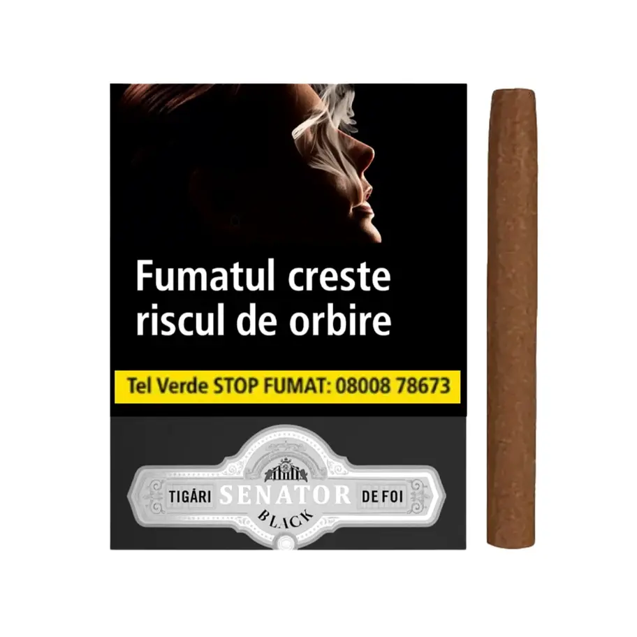 Tigari de Foi Senator Black 55g 6 bucati fara filtru tarie mediu spre tare