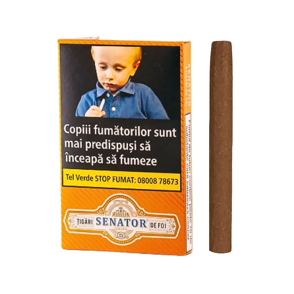 Tigari de Foi Senator Golden 45g 5 bucati fara filtru tarie medie