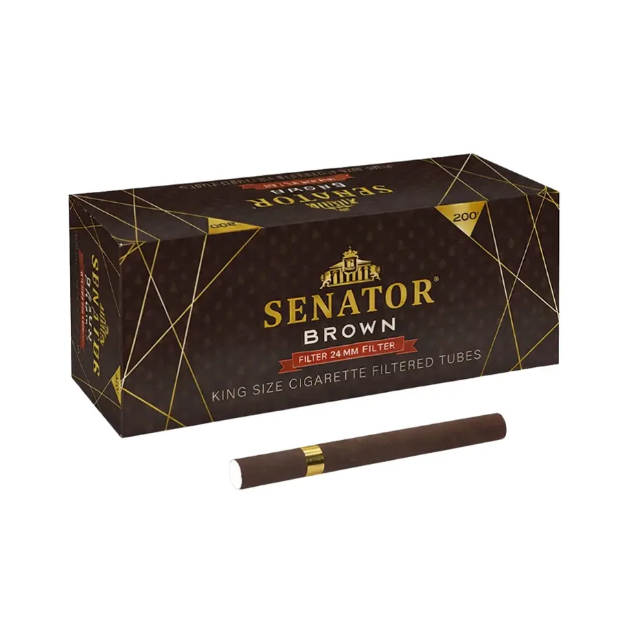 tuburi tigari senator xtra brown 24mm 200 bucati gold ring