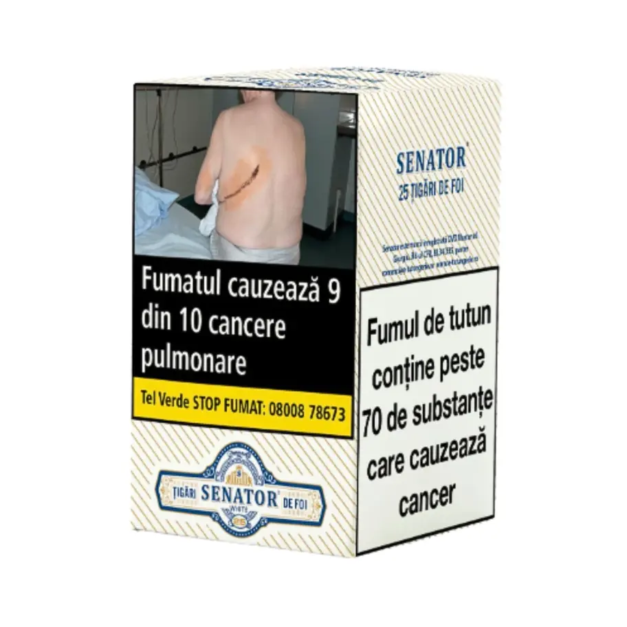 Tigari de Foi Senator White 245g 25 bucati light medium fara filtru