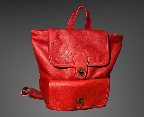 allintitel:red leather backpack mens Red Luxury Carry-On Patented (Only 300 Made) Front zippered pocket lined with cotton canvas Leather Backpack Red Bags for