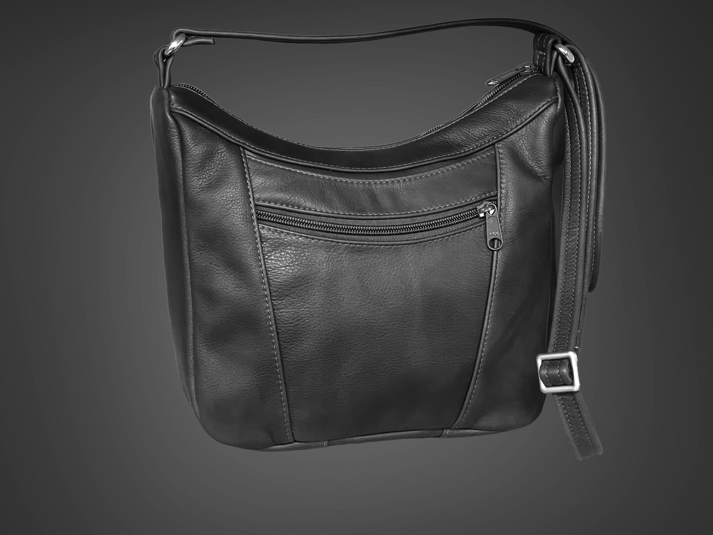 Hobo Leather Crossbody Bag Black Style 125