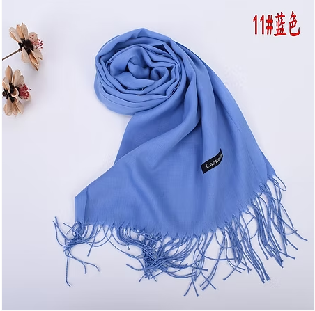 Miniatura: New Autumn and Winter Solid Color Scarf for Both Men and Women, 100g Single