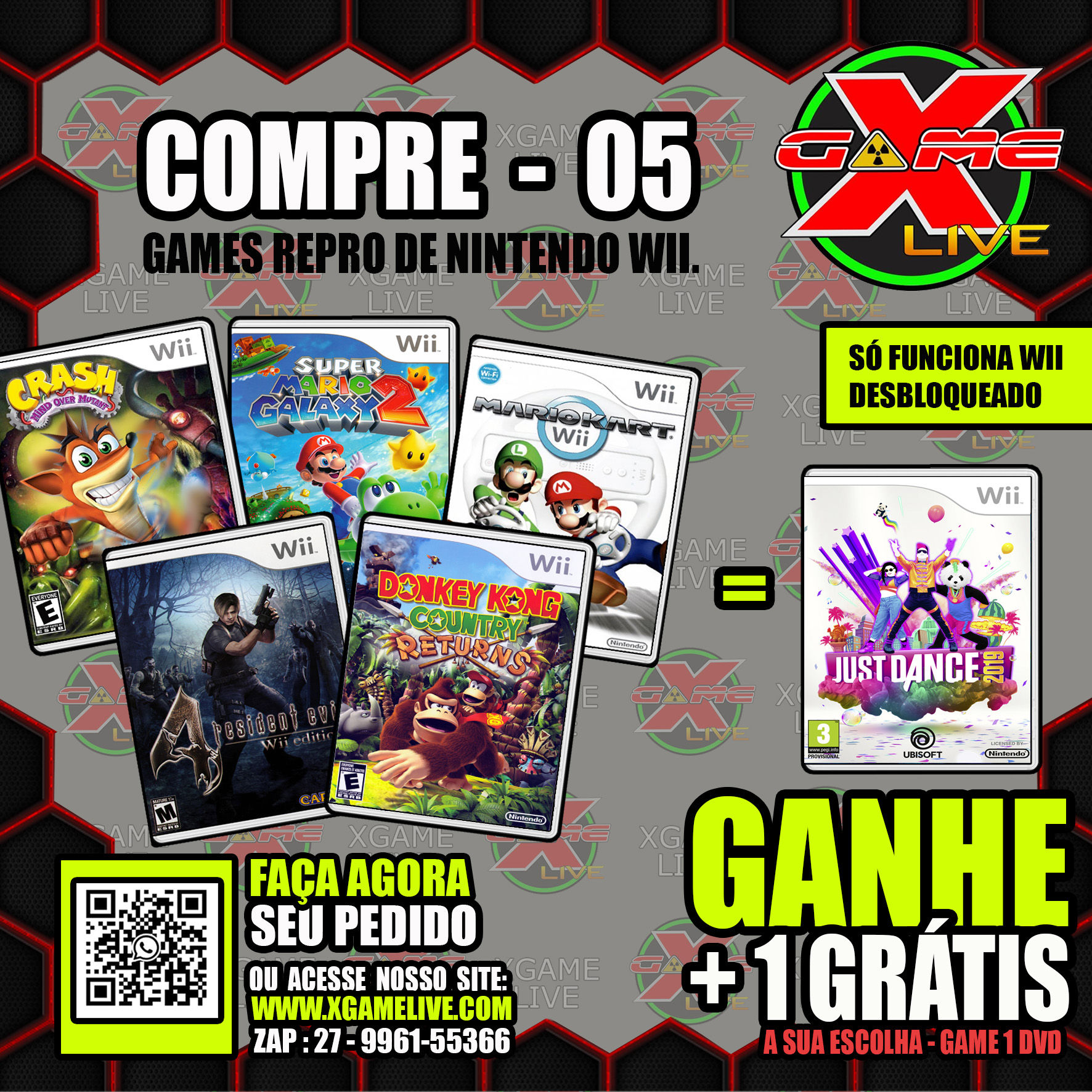 COMPRE 5 GANHE + 1 GRÁTIS / Games -Repro Nintendo Wii by XGAMELIVE