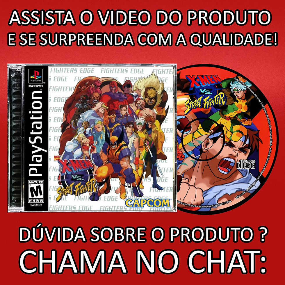 Miniatura: X-Men vs Street Fighter -Mídia Preta - Repro Playstation 1 PSX PS1 By XGAMELIVE