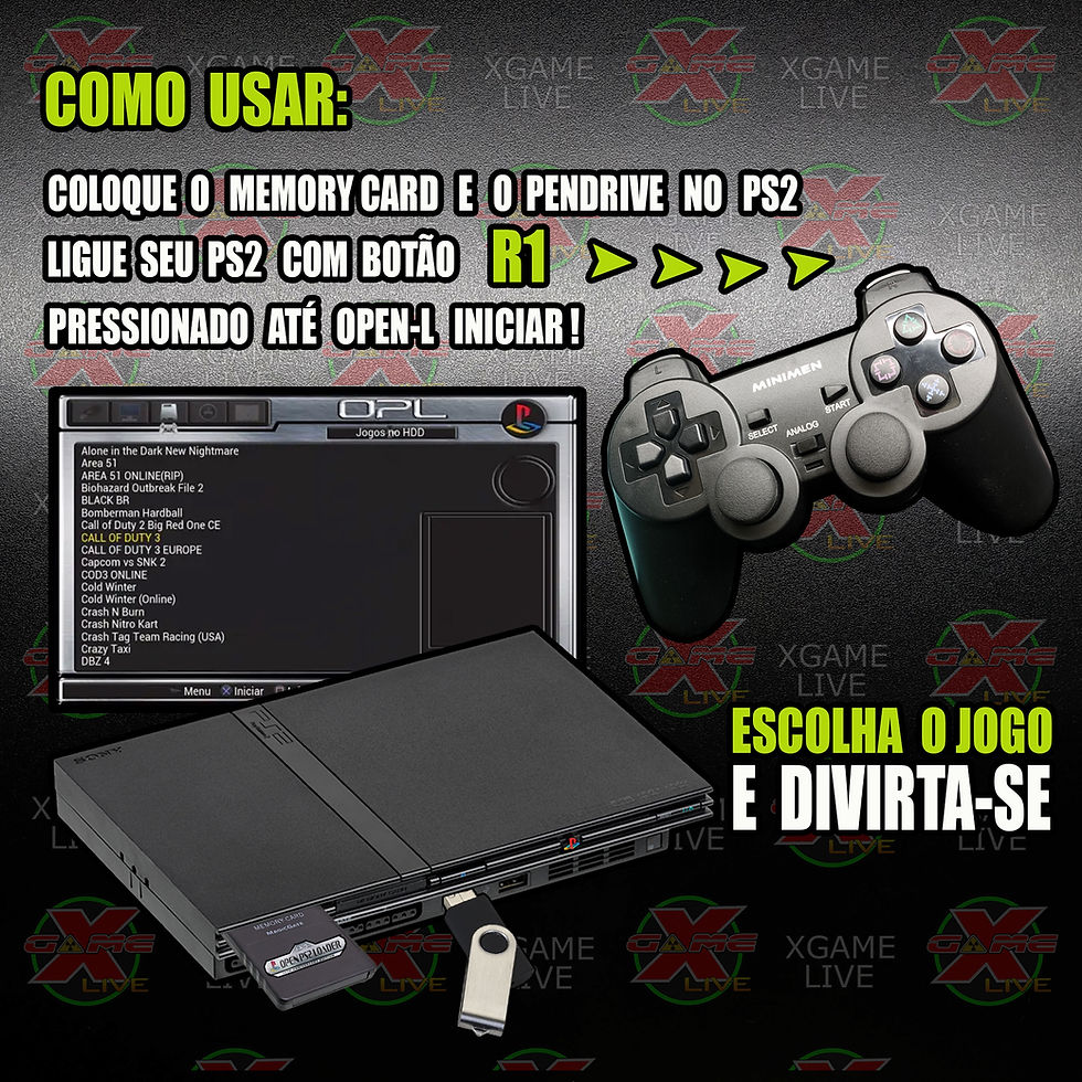 Miniatura: KIT-OPEN L  PS2 + 10 GAMES no Pendrive By XGAMELIVE