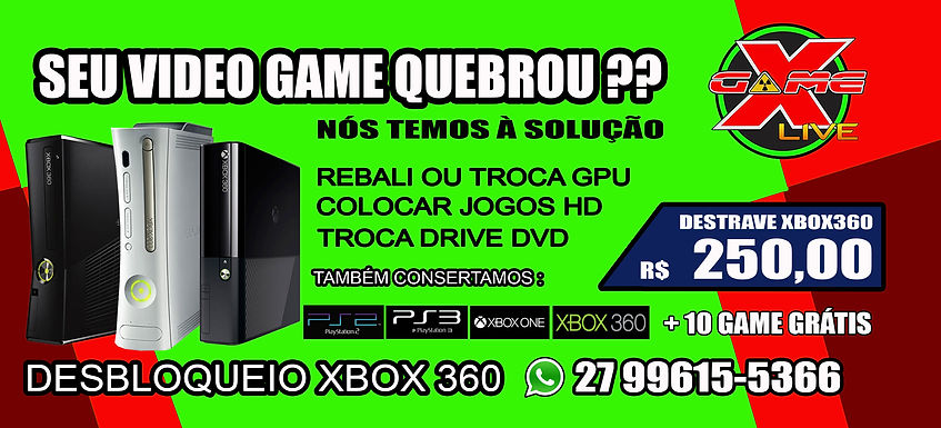 Reparo em video game , Rebali , destravamento , desbloqueio