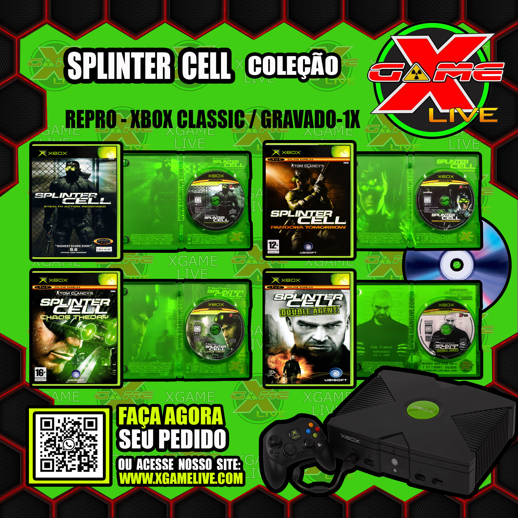 Splinter Cell Coleção - Repro Xbox classic By XGAMELIVE