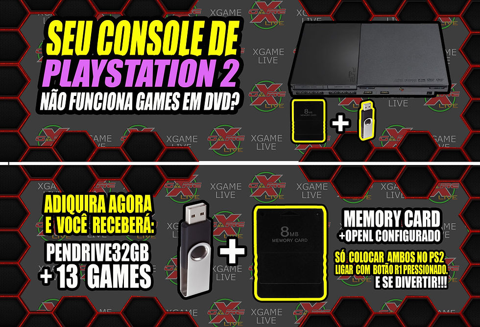 Miniatura: Pendrive Ps2 + 13 GAMES RESIDENT EVIL Ps1- Ps2 + Memory Card com Openl By XGAMEL