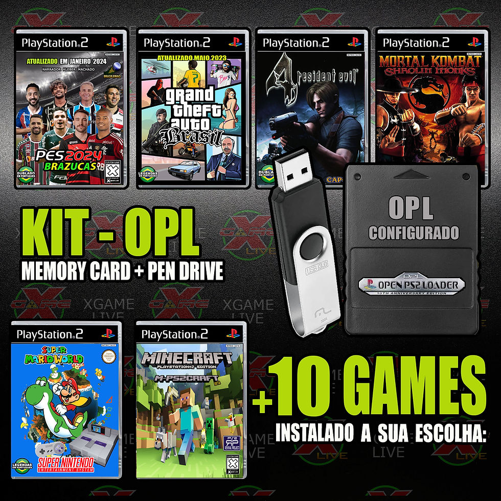 Miniatura: KIT-OPEN L  PS2 + 10 GAMES no Pendrive By XGAMELIVE