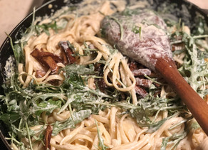 Linguines crémeuses et roquette - Vegan