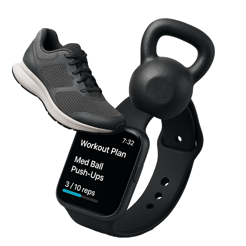 Cross-training shoes used in online fitness coaching workouts at Fit 4 Chaos