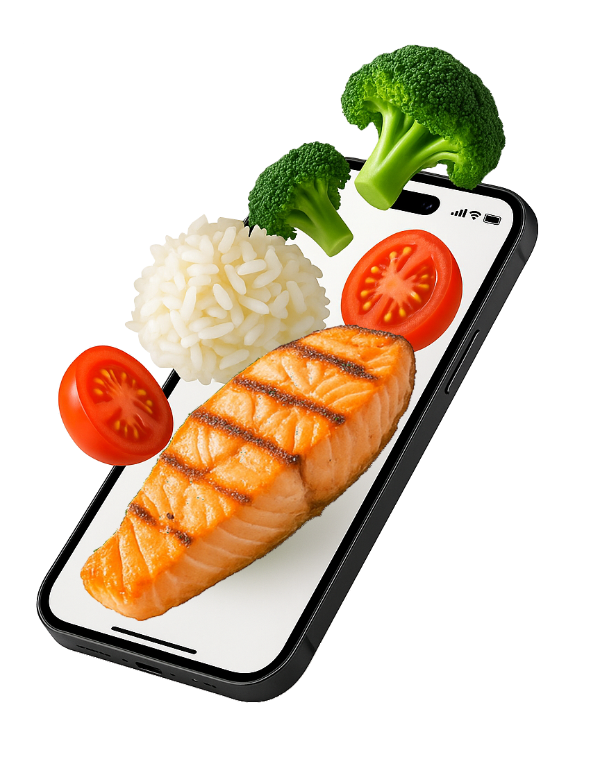 Healthy high-protein meal featured in online nutrition coaching plan from Fit 4 Chaos