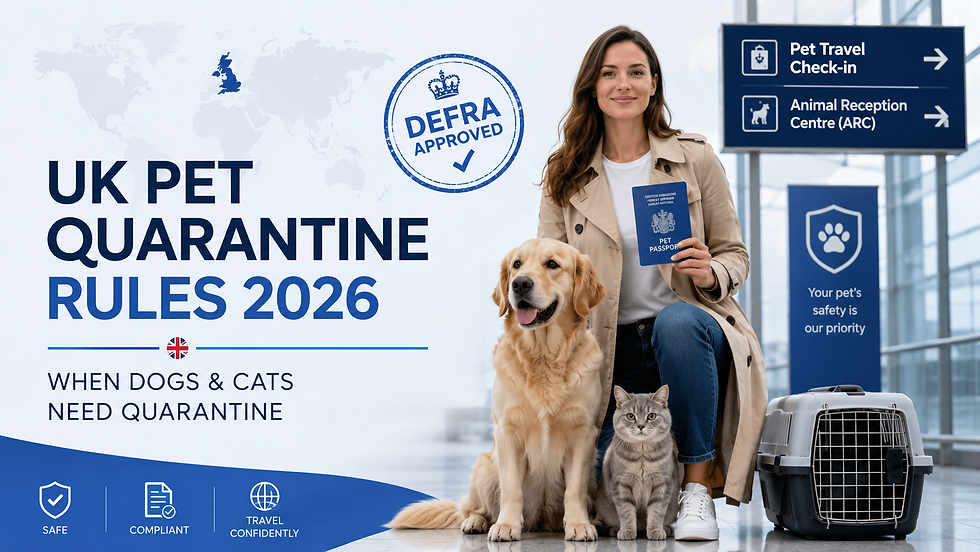 UK Pet Quarantine Rules 2026: When Dogs & Cats Need Quarantine (Full Guide)