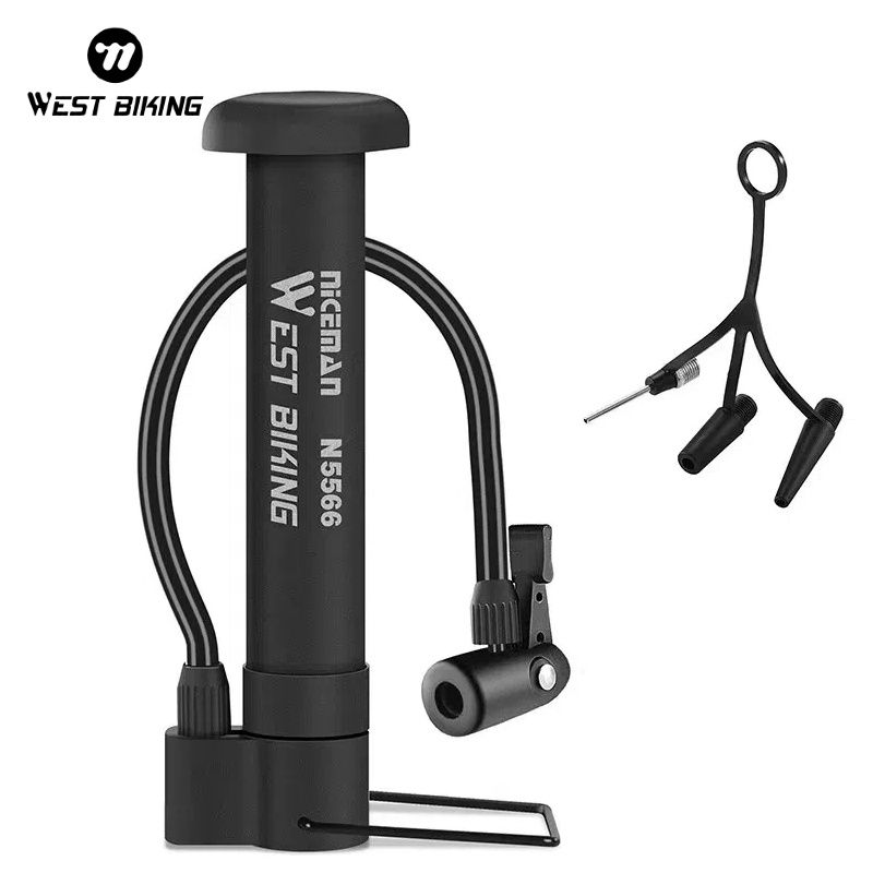 Thumbnail: WEST BIKING MTB Bicycle Pump 80 PSI Bike Manual Air Pump Balloon Tire Inflator S