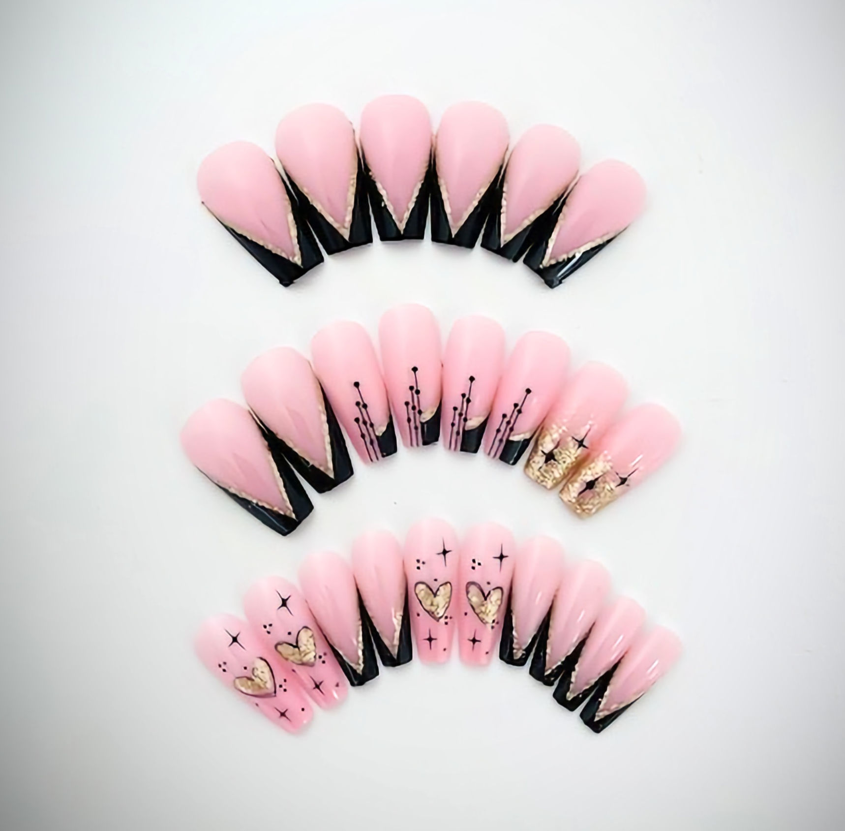 Star - Press On Nail Set - Medium/Coffin