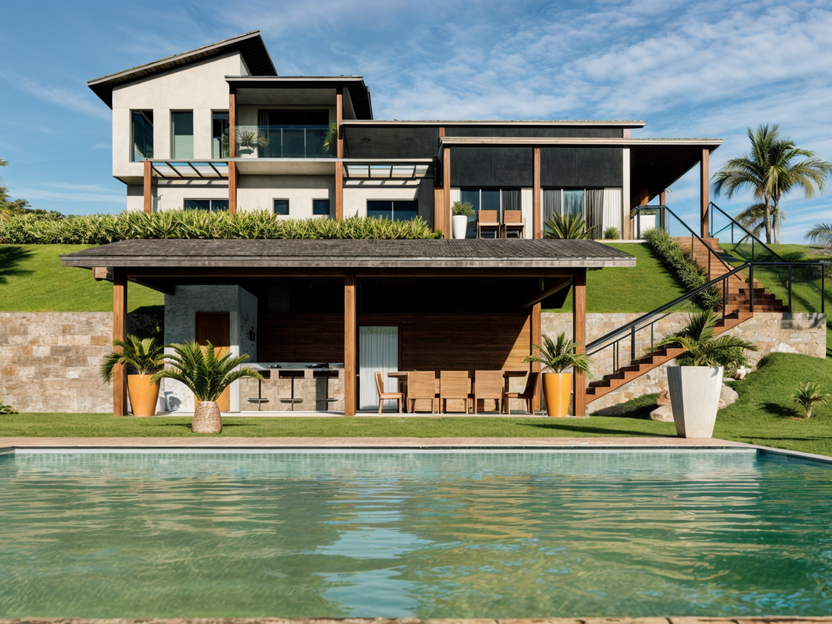 Serviço técnico de projeto de arquitetura e engenharia em Domingos Martins, incluindo planta baixa, cortes, fachada e cálculo estrutural com ART