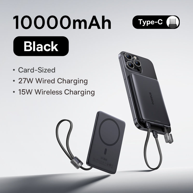 Thumbnail: 【CCC】Baseus 10000mAh Magnetic Power Bank 15W Wireless PD 27W Wired Fast USB-