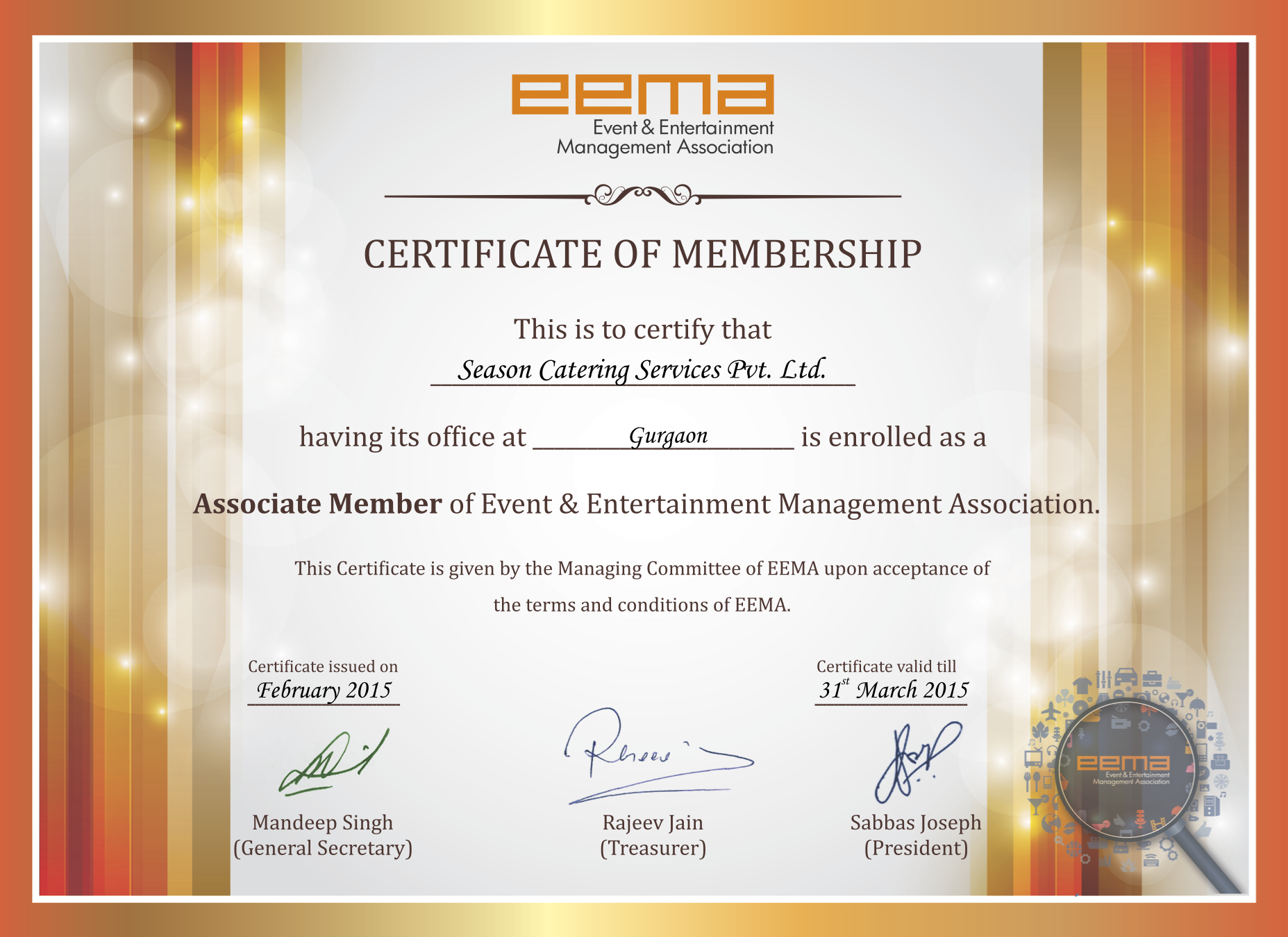 Seasons Catering- EEMA membership