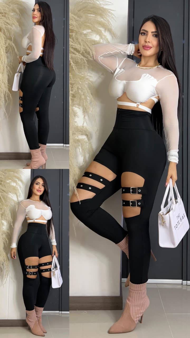 Miniatura: L📍✅i5/Marzo. Leggins 4 hebillas talla ú Ref.  1146  #MELC099