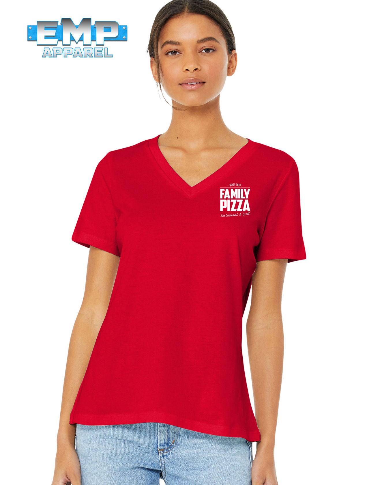 Family Pizza Relaxed V-Neck