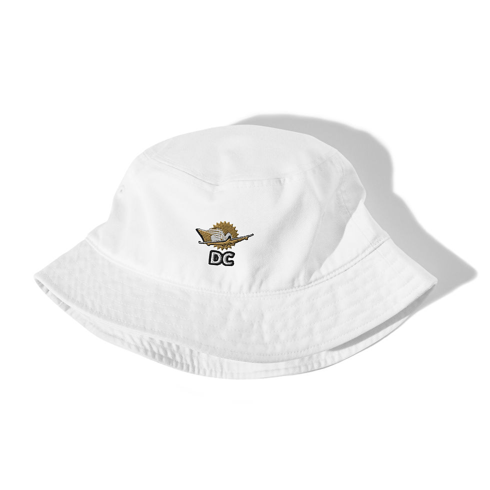 Thumbnail: Organic Bucket Hat- Stone/White