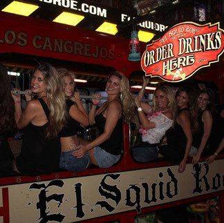 Group of women having fun at El Squid Roe in Cabo, Mexico.