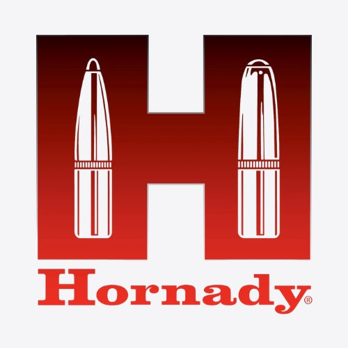 Red H Hornady logo with two bullets, ammunition for sale LAX Ammunition San Diego