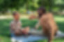 Father and child having a talk